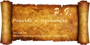 Posztós Innocencia névjegykártya